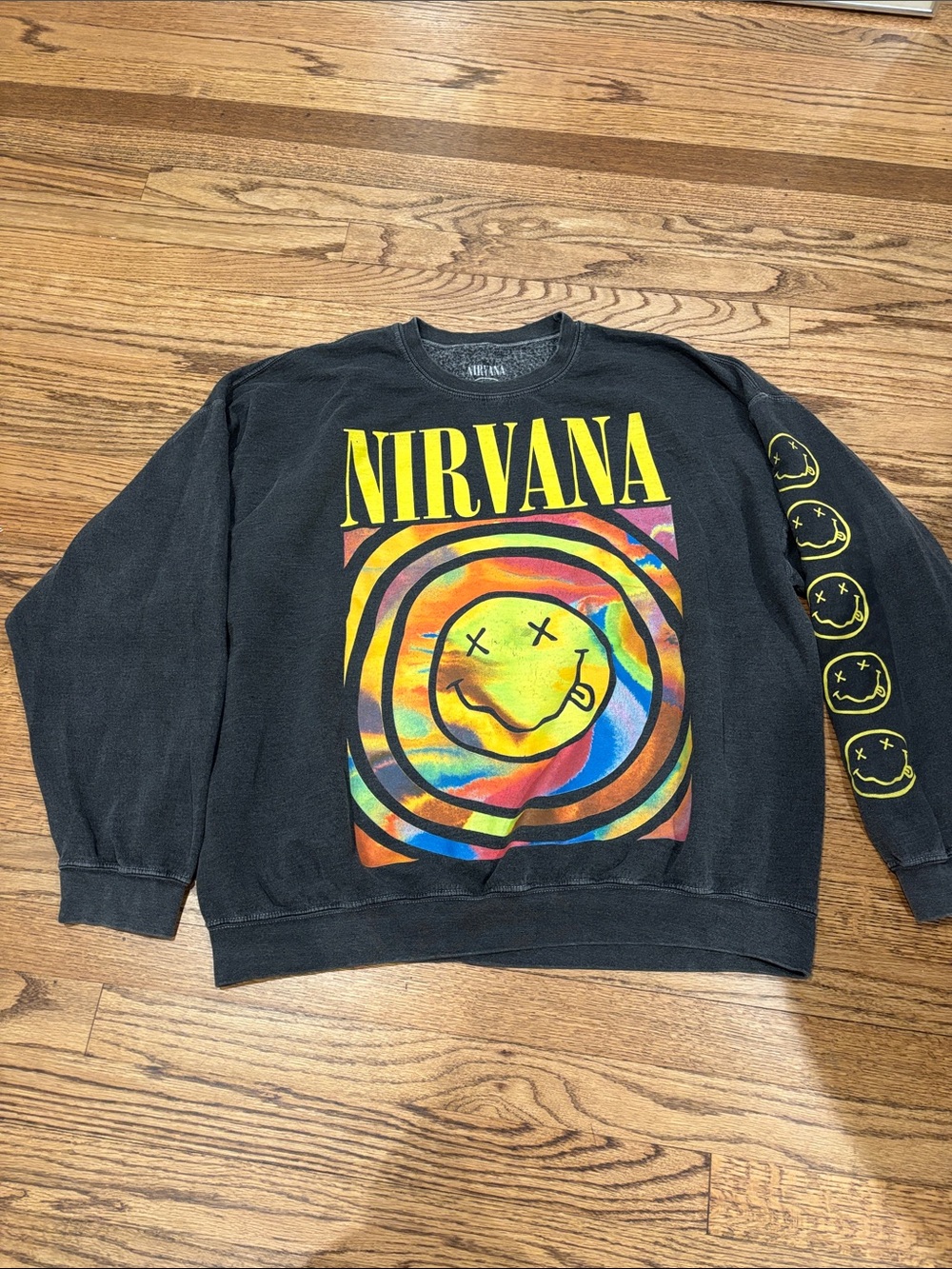 Nirvana Oversized S/M Graphic Crewneck Sweatshirt